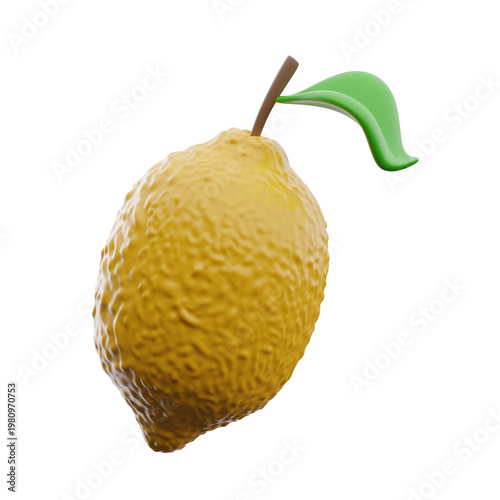 Yellow lemon 3d illustration