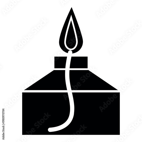 Alcohol burner icon. Laboratory graphics