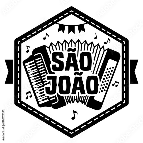 Accordion musician beside bonfire at Sao Joao festival