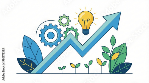 Business Growth Concept with Light Bulb.