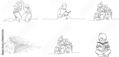 Intricate line art architectural sketches a collection of detailed building facades and urban structures