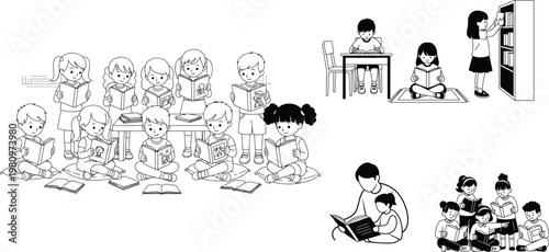 Vintage black and white illustration depicting a group of formally dressed individuals possibly guards or officials in a structured setting