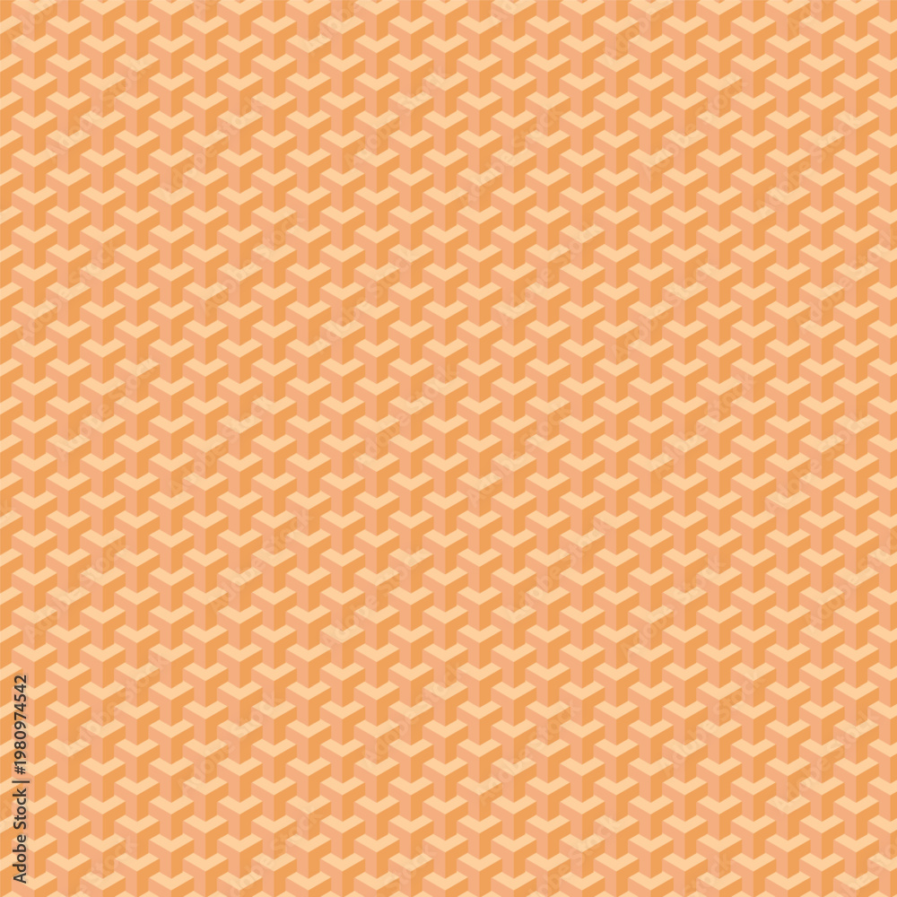 Fototapeta premium A vibrant orange background with a repeating pattern of small yellow chevrons