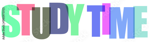 Colorful bold study time lettering design for educational materials