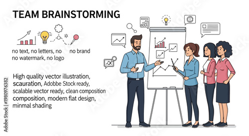 Team Brainstorming Session: Business Meeting with Diverse Colleagues Discussing Strategy