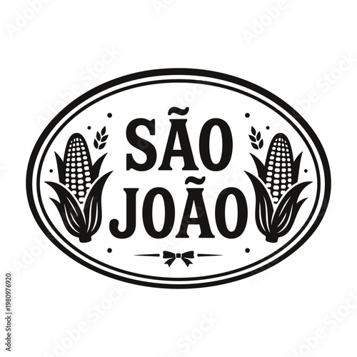 Sao Joao corn husk arch emblem silhouette