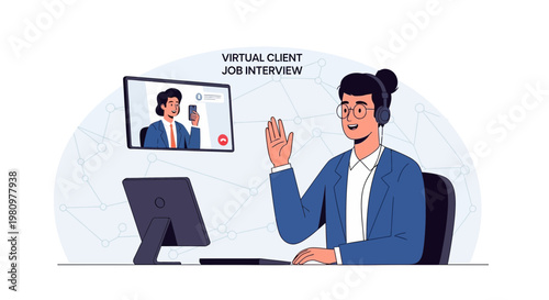 Virtual Job Interview: Professional Candidate and Recruiter Connect Online