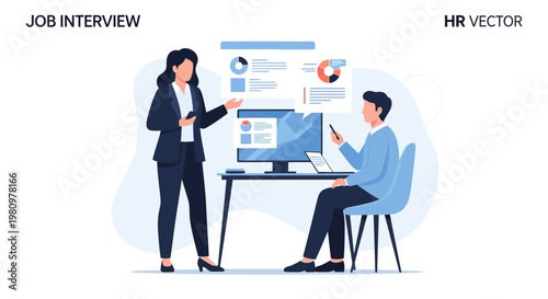 Job Interview: HR Manager Discussing Analytics with Candidate