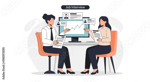 Job Interview: HR Manager Interviews Candidate in Modern Office Setting