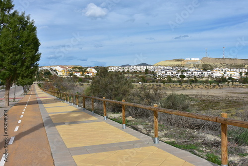 new comfortable bikeways in offshore town Vera in Spain