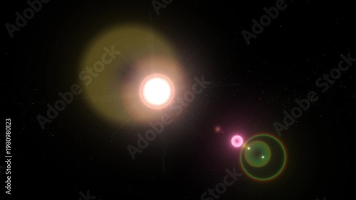 Abstract Golden Lens Flare Light Effect