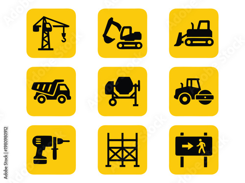 Construction Icons Set.