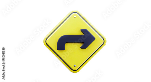 Yellow diamond road sign with a black right turn arrow Free Download Yellow diamond road sign with a black right turn arrow - GFXLoad
