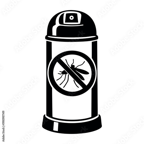 Insecticide aerosol can featuring a stop mosquito symbol, providing effective bug protection and pest eradication