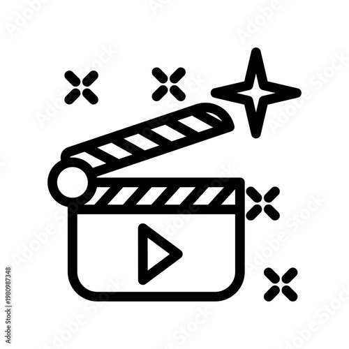 Clapper Film icon design template