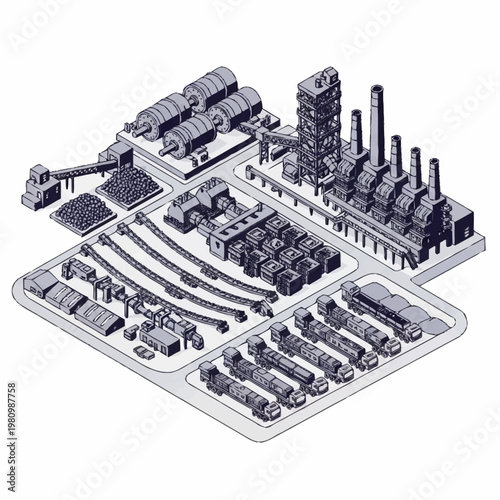 Industrial Power Plant Model Kit Components.