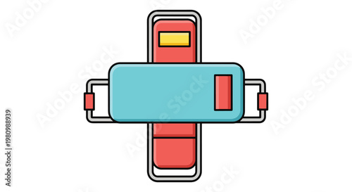 Patient Stretcher Line art modern abstract shape illustration