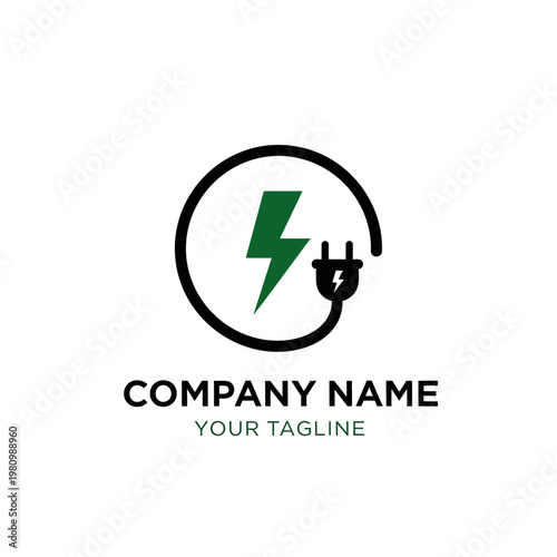 Free Download Electricity Logo with Lightning Bolt Symbol. - GFXLoad