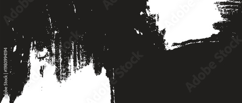 Json title abstract black and white brushstroke composition with partial face description a stark black and white abstract image featuring bold
