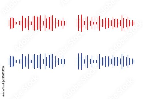 Audio waveform visualization dual channel representation with color coding