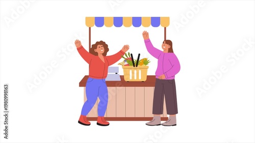 Friendly Seller   mp4 animation on white background