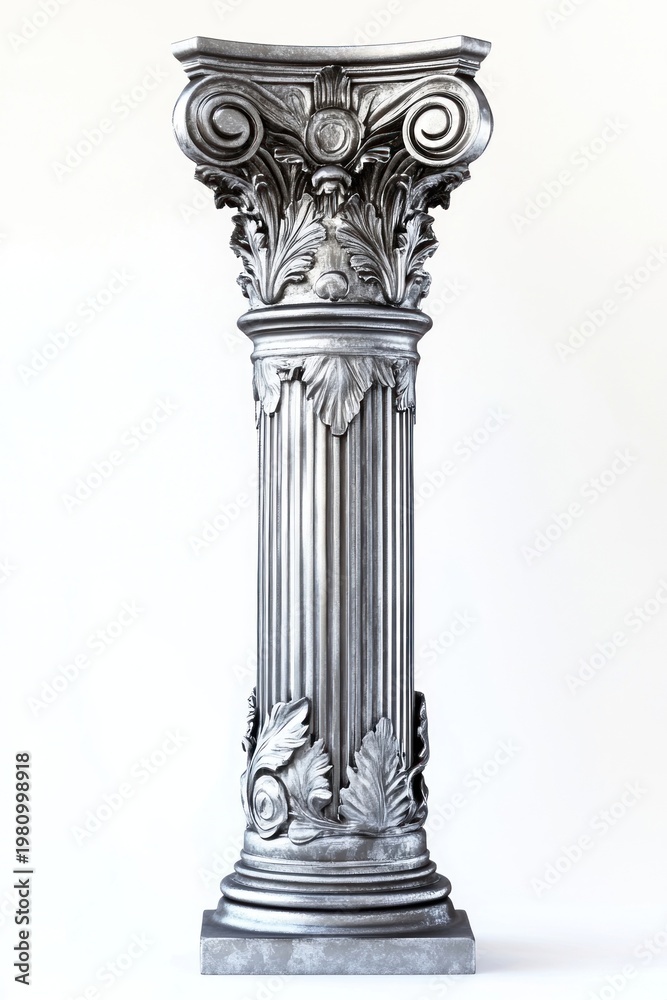Fototapeta premium Silver Greek ancient column pillar architecture architectural.