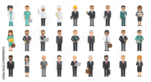A diverse group of business people silhouettes in suits symbolize teamwork, corporate leadership, and success through a professional meeting of men and women in an office setting