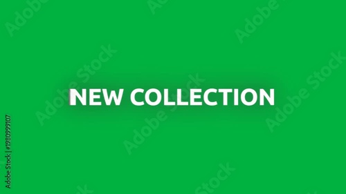 Animation of new collection text in repetition on white background