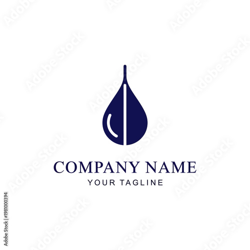 Blue Droplet Logo Design Template.