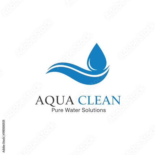 Blue Water Drop Logo Design Element.