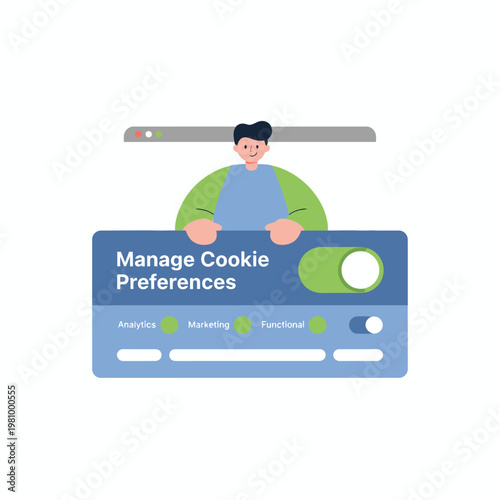 Person Adjusting Cookie Preferences on Digital Interface.
