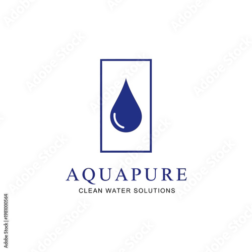Blue Water Drop Logo Design Element.
