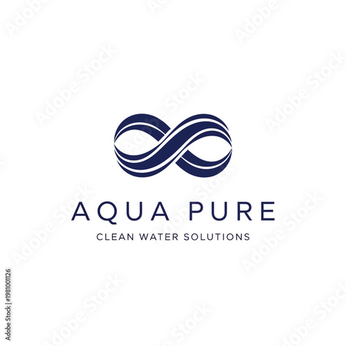 Aqua Pure Logo Design with Infinity Symbol.