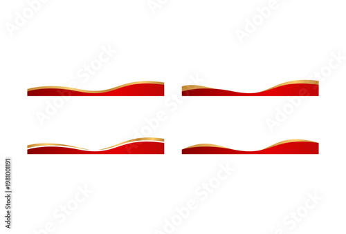 Luxury Red Gold Abstract Background Elegant Ribbon Banner Corporate Vector Illustration