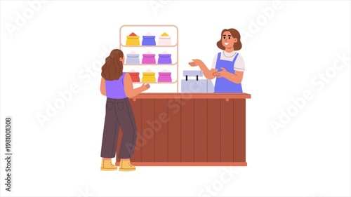Buyer Seller   mp4 animation on white background