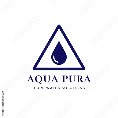 Aqua Pura Logo Design with Water Drop.