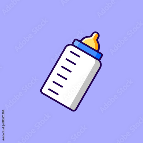 Feeding Bottle Vector Icon Illustration On Isolated Background.