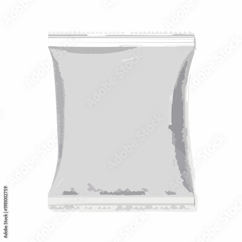Clear empty reclosable plastic zip lock bag illustration, perfect for various food packaging and storage needs, ideal for product mockups and design templates