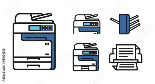 Photocopier Line art vector creative abstract illustration