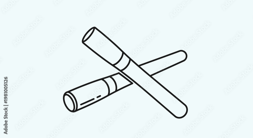 Fototapeta premium Cigarette and cigar crossed illustration