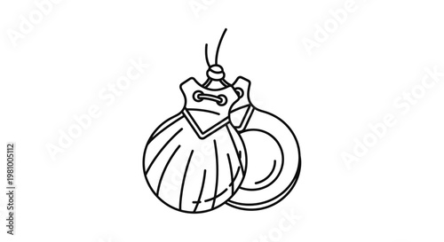 Hand drawn Christmas tree ball decoration