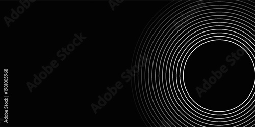 Create a bold look with a centric circle background featuring vector graphics of sound waves.