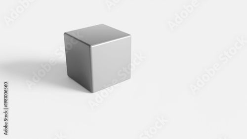 grey 3d cube on white background