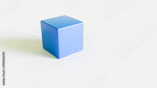blue 3d cube on white background