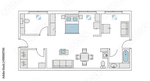 Modern Apartment Floor Plan Layout Design.