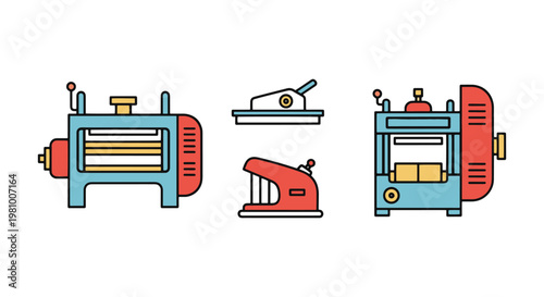 Planer Machine Line art vector abstract colorful shapes