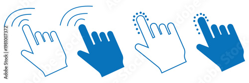 Hand click icon set illustration. pointer sign and symbol. hand cursor icon