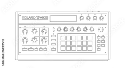 Roland TB 303 synthesizer keyboard for music production