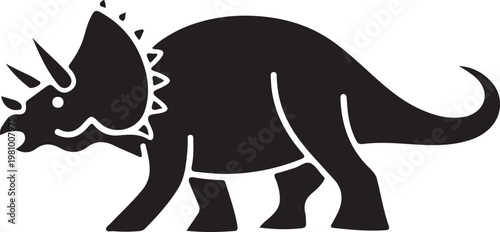 Triceratops dinosaur silhouette icon