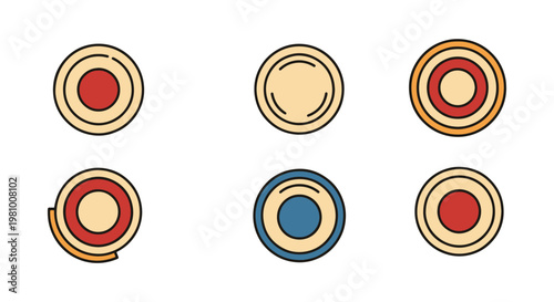 Platelet Line art vector set clean color shapes